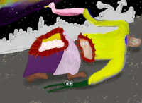 a drawing of a man and a woman